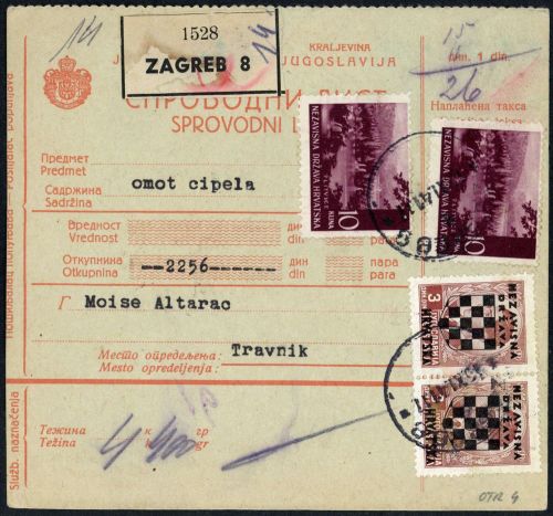 1941, Kroatien, 14 (2x), 60u (2x), P8 (4x)