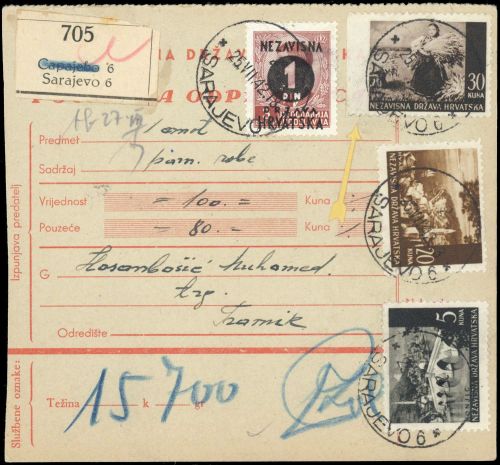 1942, Kroatien, 41, 55u, 62u, 63u, P 4 (2x), P 8 (2x)