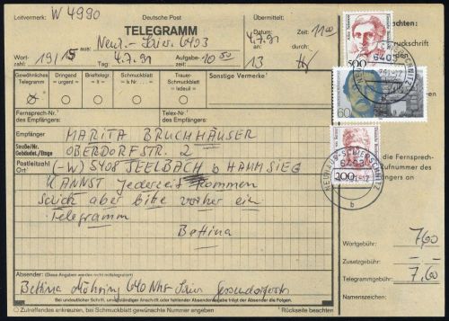 1991, Bundesrepublik Deutschland, Brief