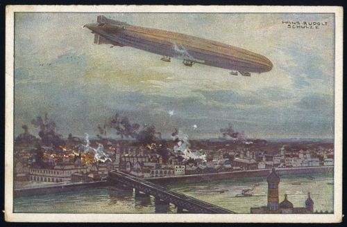 1915, Zeppelin,Zeppelin Postkarten,Luftflotten-Verein, Brief
