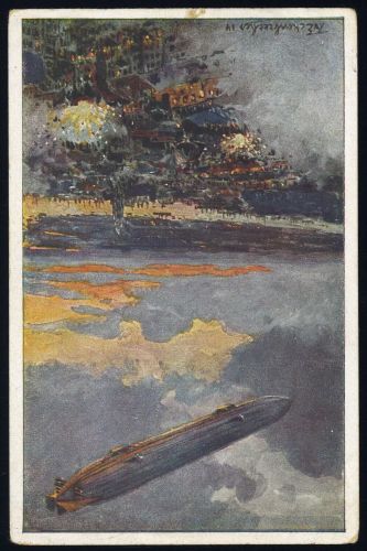 1915, Zeppelin,Zeppelin Postkarten,Luftflotten-Verein, Brief