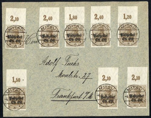 1916, Deutsche Besetzung I. WK Postgebiet Ober Ost, 2 OR (8), Brief
