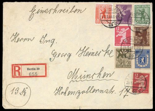 1945, SBZ Berlin Brandenburg, 1-7 A + 5A, Brief