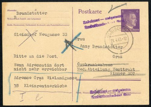 1943, Österreich Ostmark, P 299 I, Brief