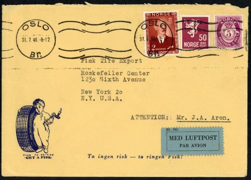 1946, Norwegen, 317 u.a., Brief