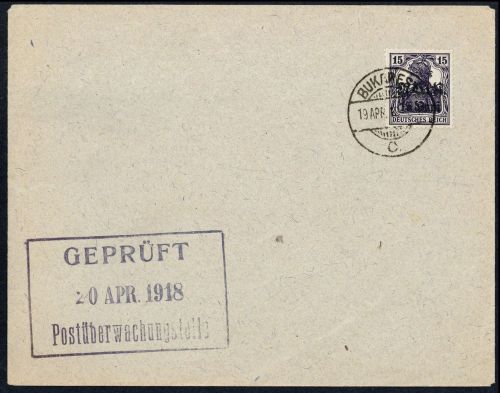 1918, Deutsche Besetzung I. WK Rumänien, 5 b, Brief