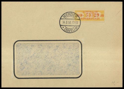 1958, DDR Verwaltungspost B Zentraler Kurierdienst, 17, Brief