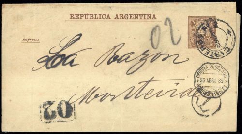 1888, Argentinien, S 7 a, Brief
