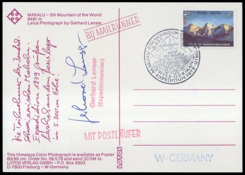 1979, Expeditionen,Himalaya,, Brief