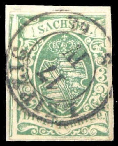 1851, Altdeutschland Sachsen, 2, Briefst.