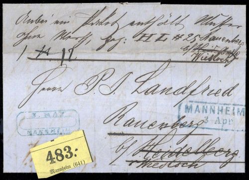 1863, Altdeutschland Baden, Brief