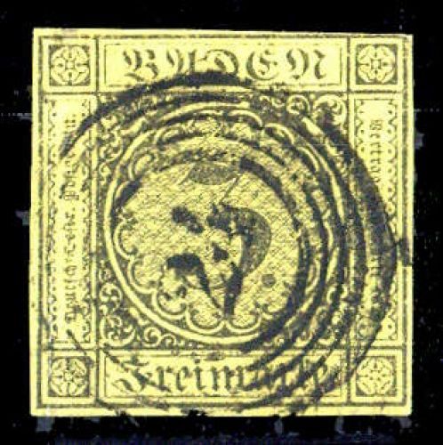 1851, Altdeutschland Baden, 2, gest.