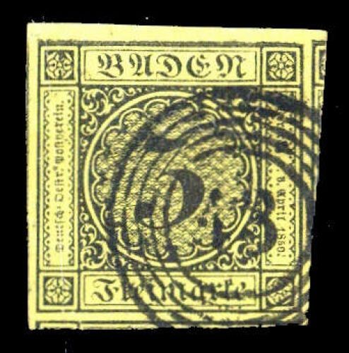 1851, Altdeutschland Baden, 2, gest.