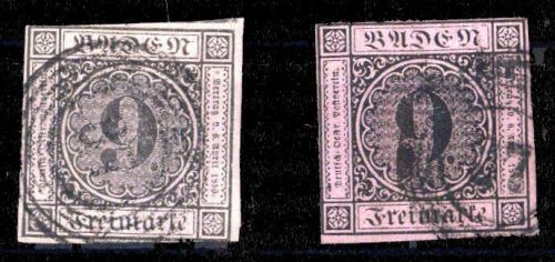 1851, Altdeutschland Baden, 4 (2), gest.