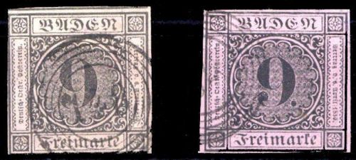 1851, Altdeutschland Baden, 4 (2), gest.