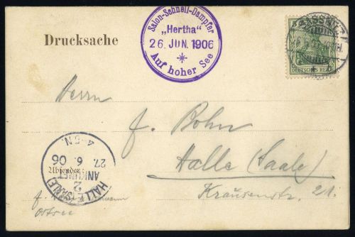 1906, Deutsche Schiffspost allgemein, 70, Brief