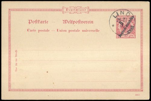 1896, Deutsche Kolonien Ostafrika, P 6, Brief