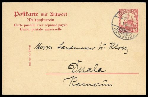 1905, Deutsche Kolonien Ostafrika, P 21 F, Brief