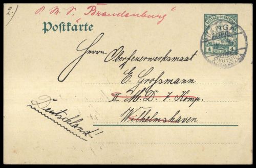 1910, Deutsche Kolonien Ostafrika, P 18, Brief