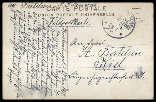 1917, Deutsche Marine Schiffspost, MSP 14, Brief