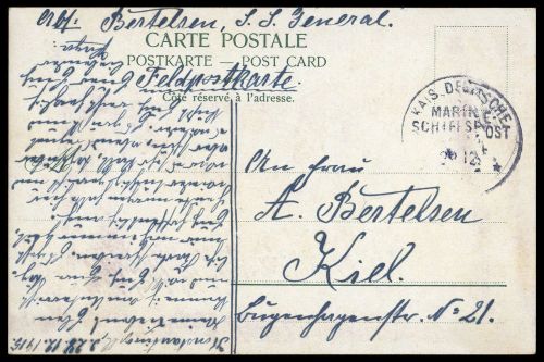 1915, Deutsche Marine Schiffspost, MSP 14 , Brief