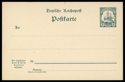 1900, Deutsche Kolonien Ostafrika, P 15 F/A, Brief