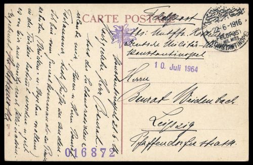 1916, Deutsche Auslandspost Türkei - Deutsche Militärmission ...