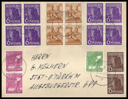 1948, Gemeinschaftsausgaben, 954 (2) u.a., Brief