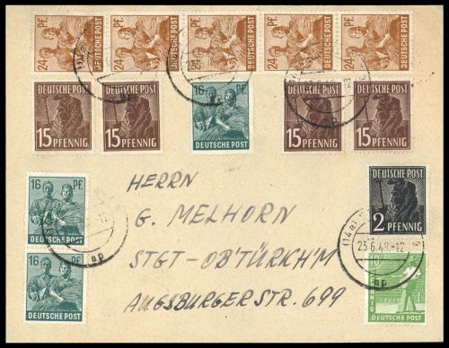 1948, Gemeinschaftsausgaben, 951 (5) u.a., Brief