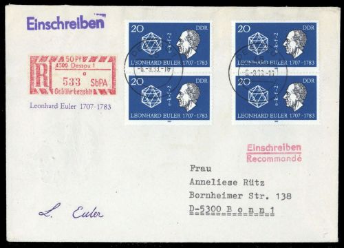 1983, DDR Einschreibemarken (SBPÄ), 2 u.a., Brief