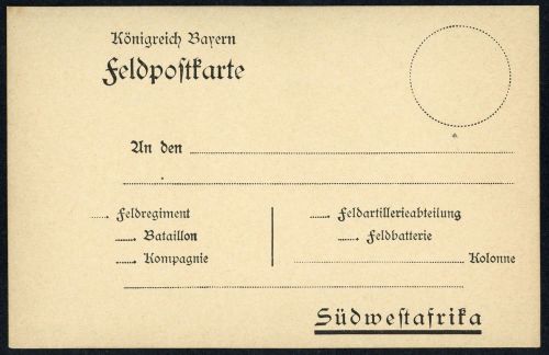 1904, Deutsche Kolonien Südwestafrika, Brief