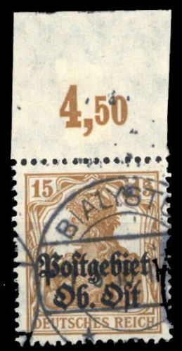 1916, Deutsche Besetzung I. WK Postgebiet Ober Ost, 6 POR, gest.