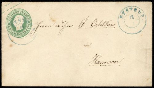 1857, Altdeutschland Hannover, U 1 A, Brief