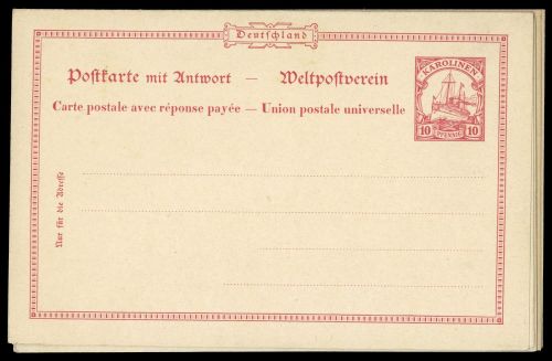 1901, Deutsche Kolonien Karolinen, P 7-10, Brief