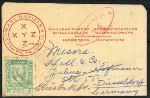 1939, Syrien, Brief