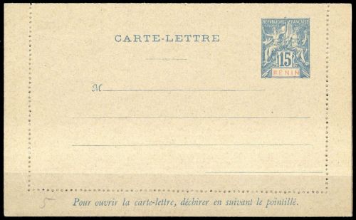 1894, Benin, K 5, Brief