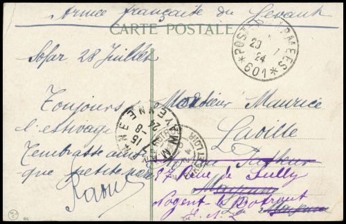 1924, Französische Post in der Levante, Brief