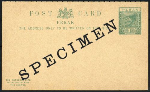 1893, Malaiische Staaten Perak, P 3, Brief