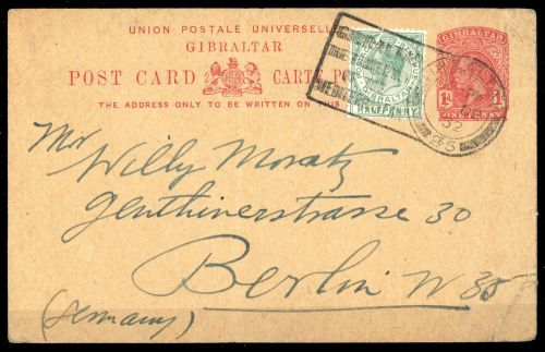 1912, Gibraltar, P 30 u.a., Brief