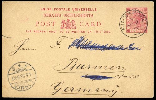 1894, Malaiische Staaten Straits Settlements, P 13, Brief
