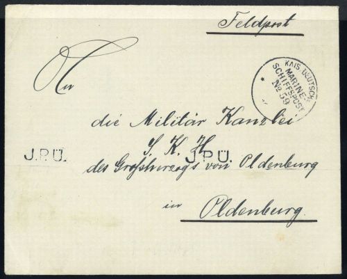 1916, Deutsche Marine Schiffspost, MSP 59, Brief