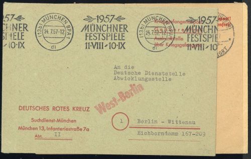 1956, Int.Organisationen, Rotes Kreuz, Brief
