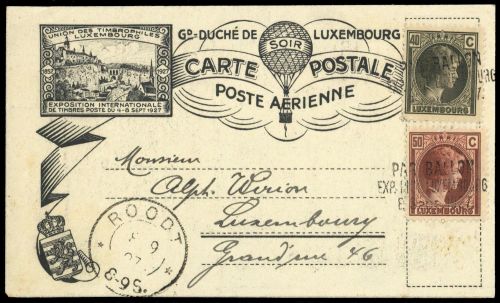 1927, Luftfahrt, Ballon, Brief