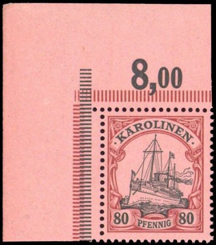 1900, Deutsche Kolonien Karolinen, 15 Ecke, **