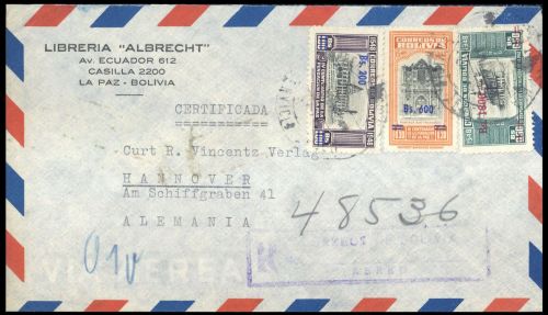 1957, Bolivien, 573 u.a., Brief