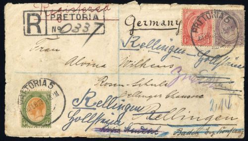 1913, Südafrika, 3, 5, 9, Brief