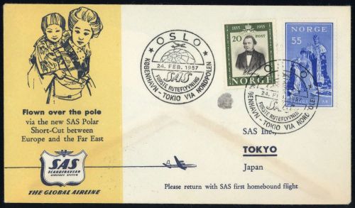 1957, Norwegen, 403, 387, Brief