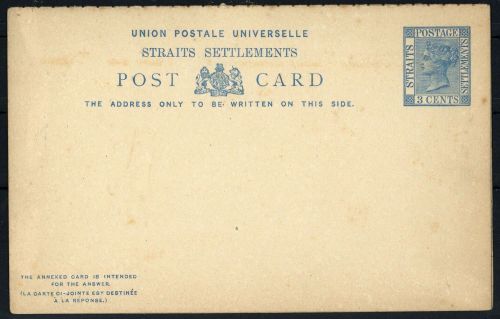 1885, Malaiische Staaten Straits Settlements, P 8, Brief