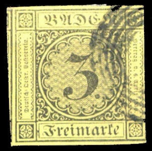 1851, Altdeutschland Baden, 2, gest.