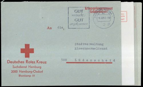 1963, Int.Organisationen, Rotes Kreuz, Brief